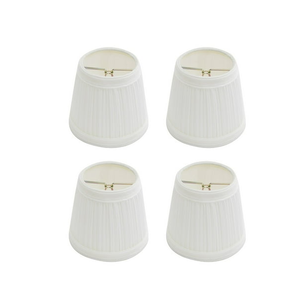 Renovators Supply Small Clip On Lamp Shade White Fabric 4 Tall Vintage Mini Clip On Pleated Drum Style Fits Chandelier Candelabra Bulb Living or Bedroom Lampshade Replacement Pack of 4 Walmart