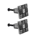thumbnail image 1 of Renovators Supply Square Iron Cabinet Knob Pull Aztec Pewter Finish Vintage Metal Knobs for Kitchen Cabinet or Drawer Handles w/Screws Pack of 2, 1 of 2