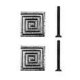 thumbnail image 1 of Renovators Supply Square Iron Kitchen Cabinet Knob Pull Decorative Maze style Pewter Finish Small Vintage Metal Knobs for Kitchen Cabinet or Drawer Pull Handle w/Screws Pack of 2, 1 of 2