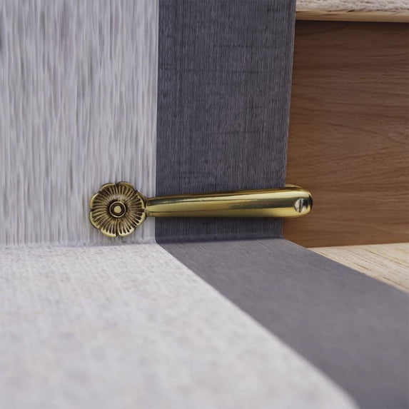 Renovators Supply Stair Carpet Runner Holder Clips Decorative Floral Design Solid Cast Brass PVD Finish 5 in. L Carpet Clips Easy Install Carpet Rug Holder Clips w/Screws