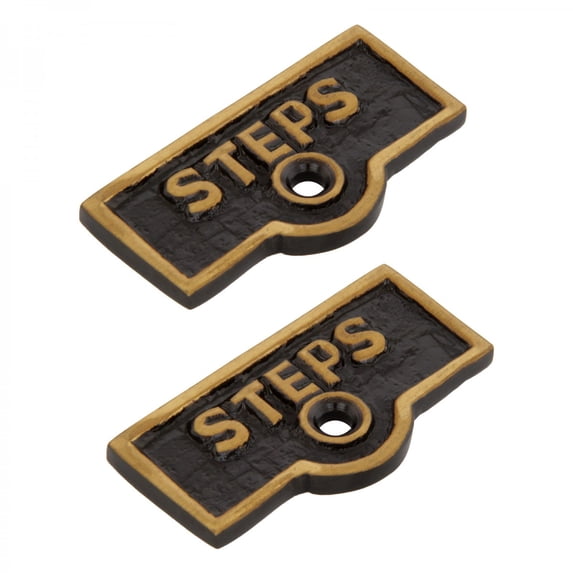 Renovators Supply Switch Plate Tags STEPS Name Signs Labels Cast Brass Traditional Engraved Wall Light Switch Cover Labels Set of 2