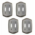 thumbnail image 1 of Renovators Supply Toggle Switch Plate Decorative Wall Plate 0.19 x 5.25 x 4.5 in. Standard Size Classic Switch Plate Chrome Silver Double Toggle, 1 of 2