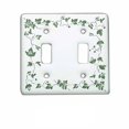 thumbnail image 1 of Renovators Supply Toggle Switch Plate Decorative Wall Switch Cover 0.19 x 4.5 x 4.5 in. Standard Size White Porcelain Ivy Double Switch Plate | Electrical Hardware Pack of 25, 1 of 3
