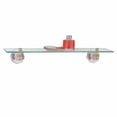 thumbnail image 1 of Renovators Supply Vintage Bathroom Glass Shelves Wall Mounted Floral Porcelain Brass Brackets, 1 of 2