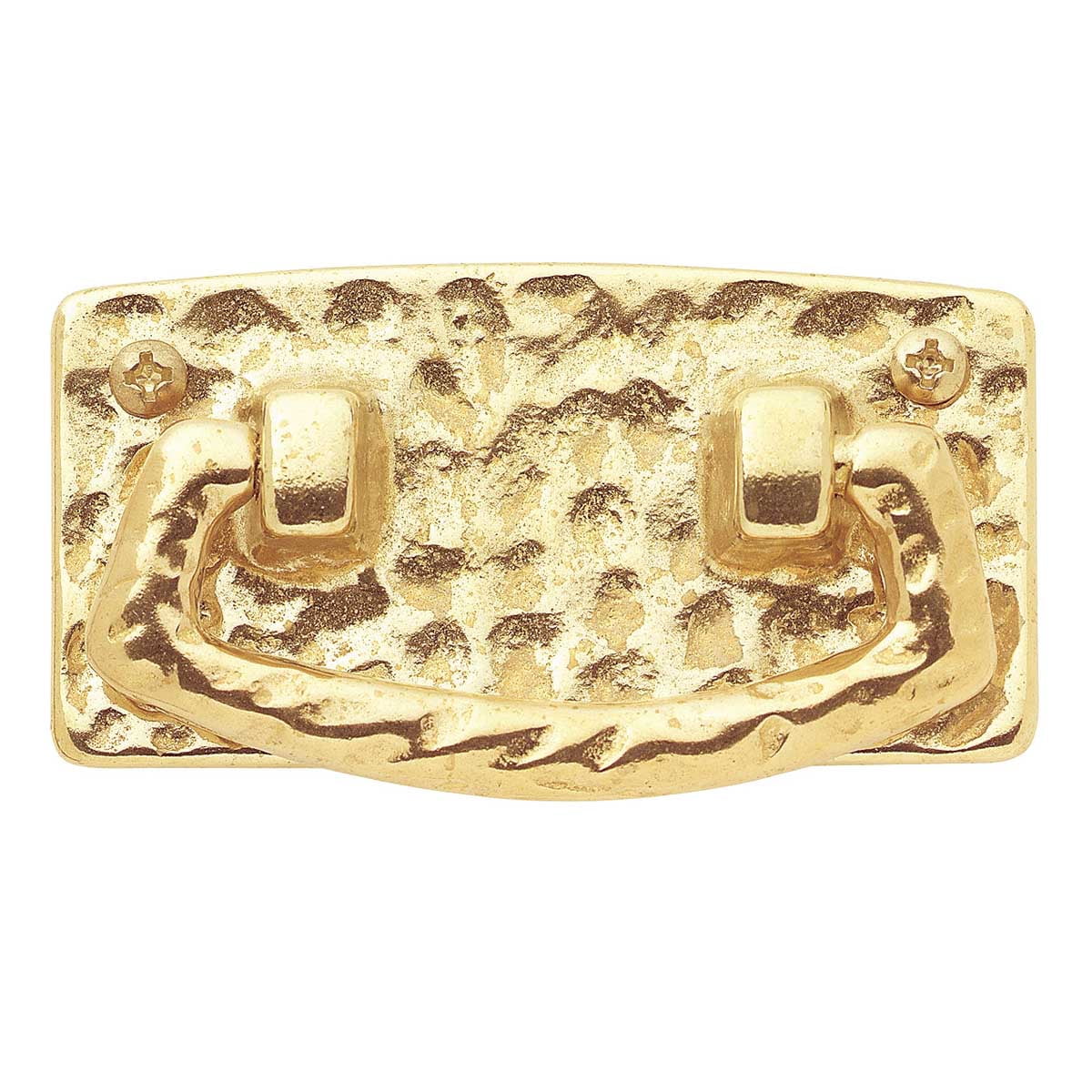 Renovators Supply Vintage Bright Solid Brass Mission Bail Pull Hammered Design 2.5" Boring