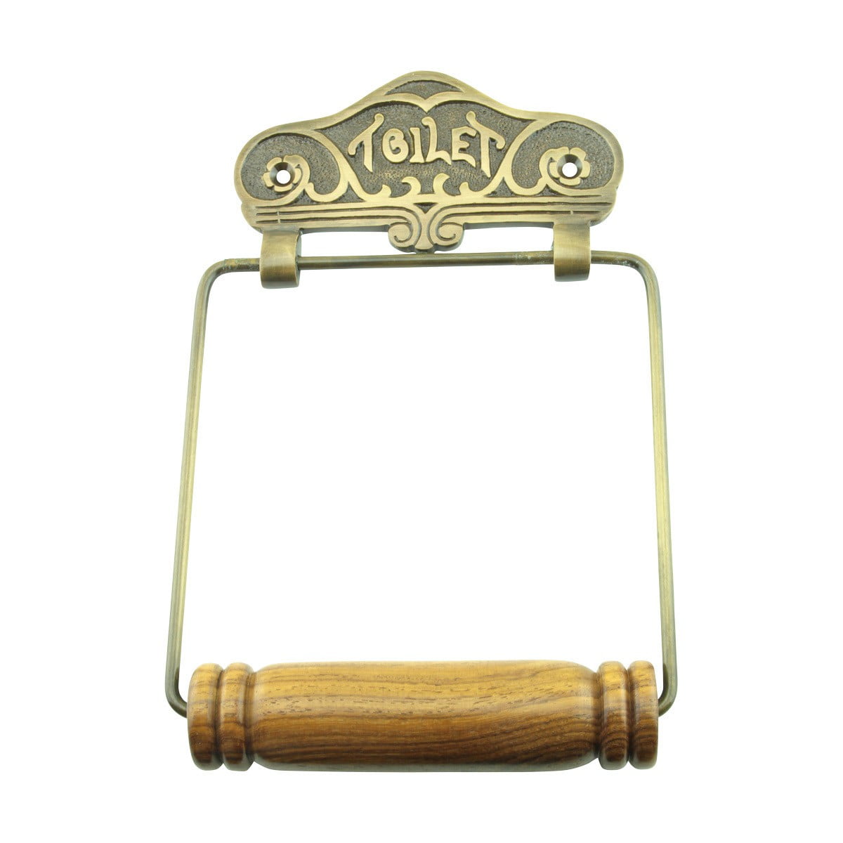 Renovators Supply Wall mount Toilet Tissue Paper Holder 7.5"H x5.5"W x1"Proj. Antique Brass Finish