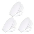 thumbnail image 1 of Renovators Supply White Plastic Soft Close Toilet Seat Elongated Slow Close Toilet Seat w/Adjustable Mounting Screws Pack of 3, 1 of 12