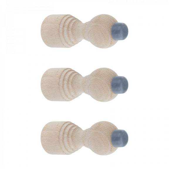 Renovators Supply Wooden Door Stop Bumper Wall Mount 3.18" L Unfinished Maple Hardwood Door Stopper Silicone Rubber Bumper forAbsorbing Shock Wall Protector w/Hardware Pack of 3