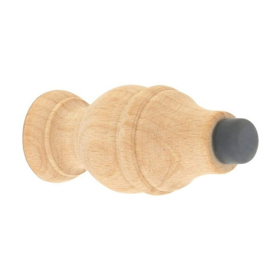 Renovators Supply Wooden Door Stop Bumper Wall Mount 3.5" L Unfinished Maple Hardwood Door Stopper Rubber Bumper forAbsorbing Shock Wall Protector w/Hardware