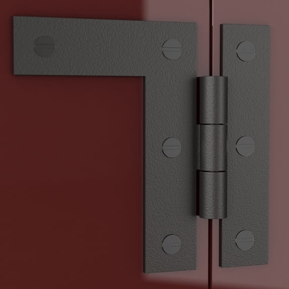 Renovators Supply Wrought Iron Cabinet Hinges - Black - Left and Right - Colonial Style - Rust Resistant Finish - Flush Mount
