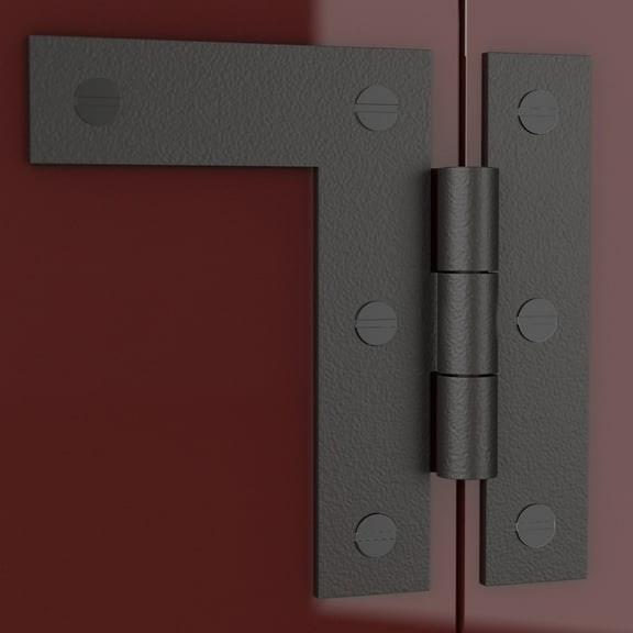 Renovators Supply Wrought Iron Cabinet Hinges - Black - Left and Right - Colonial Style - Rust Resistant Finish - Flush Mount