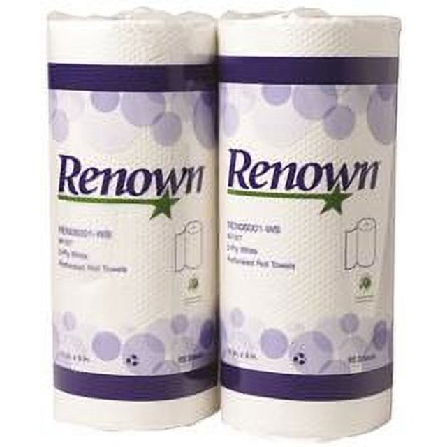 Renown Kitchen Paper Roll Towels, White, 2Ply, 11 In. X 9 In., 30