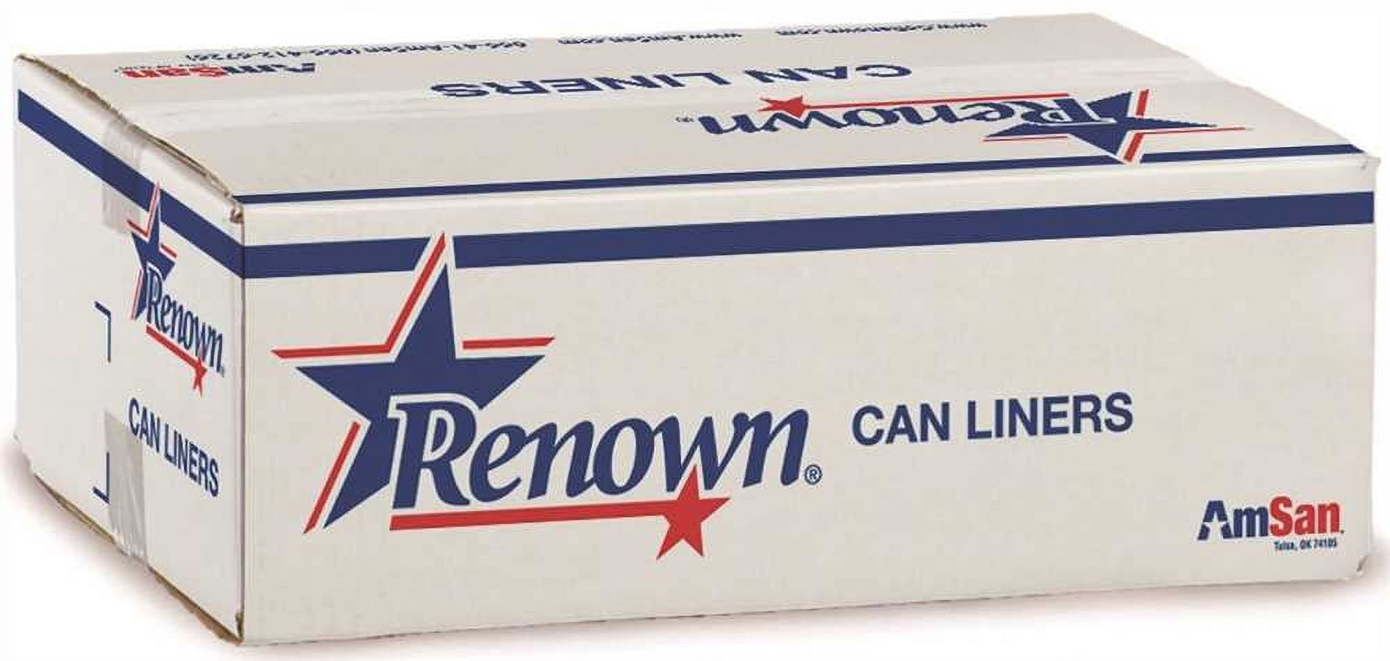 Renown REN15610 Institutional 56 Gal. 22 mic 43 in. x 48 in. Black Trash Can Liner BLK - pack of 150