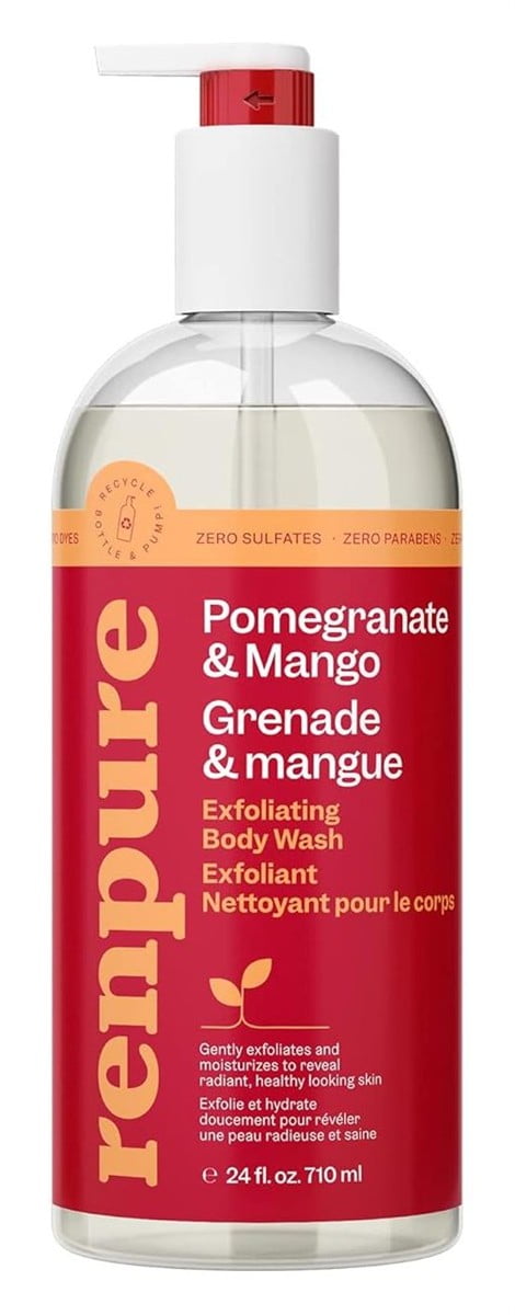 Renpure Body Wash Pomegranate And Mango Exfoliating 24oz (Pack of 3)