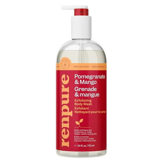 Renpure Body Wash Pomegranate And Mango Exfoliating 24oz (Pack of 3)