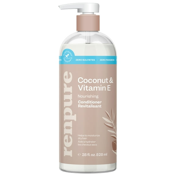 Renpure Coconut & Vitamin E Nourishing Conditioner, for All Hair Types, 28 oz