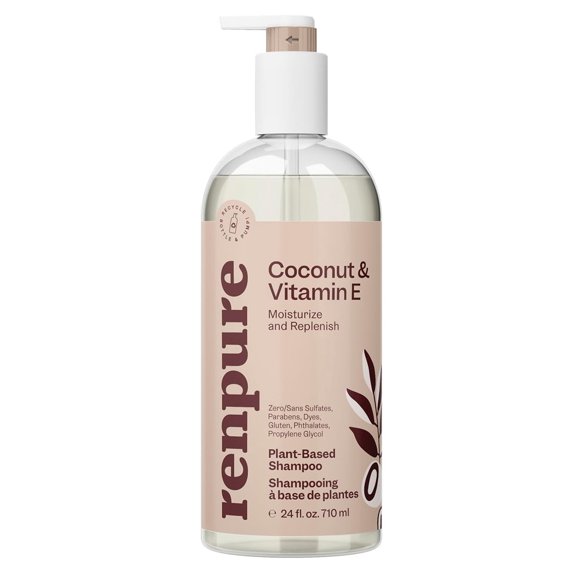 Renpure Coconut + Vitamin E Shampoo 24 Ounce (710ml) (Pack of 2)