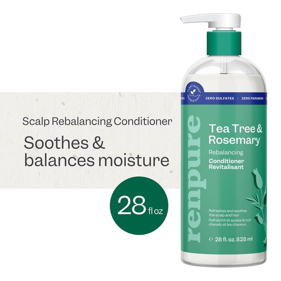 Renpure Tea Tree & Rosemary Rebalancing Conditioner, for All Hair Types, 28 fl oz