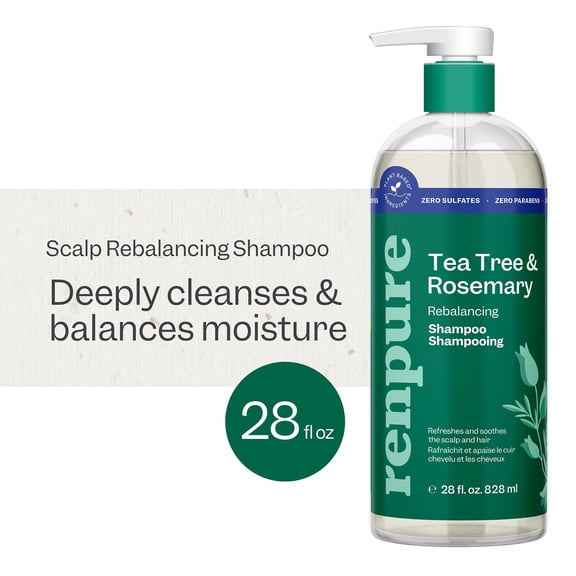 Renpure Tea Tree & Rosemary Rebalancing Shampoo, for All Hair Types, 28 fl oz
