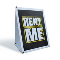 Rent Me Sidewalk Sign 18 Inch x 24 Inch A-Frame Images On Both Sides | Equipment Rentals, Clear Messaging, Professional Signage | Made in USA