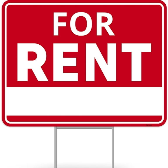 For Rent Sign, 12 Inches by 8 Inches - - For Rent Yard Sign Metal Tin Signs/Without a frame