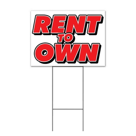 Rent To Own (18" x 24") Yard Sign, Includes Metal Step Stake