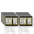 thumbnail image 1 of Rent Me Yard Sign 10 Pack of 12 Inch x 16 Inch Double Sided Weatherproof Heavy-Duty Plastic with Stake | Equipment Rentals, Clear Messaging, Professional Signage | Made in USA, 1 of 7
