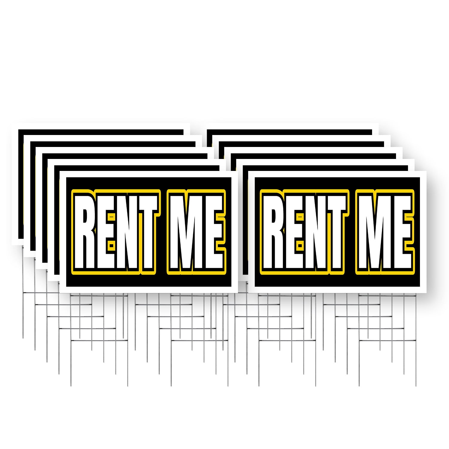Rent Me Yard Sign 10 Pack of 24 Inch x 36 Inch Double Sided ...