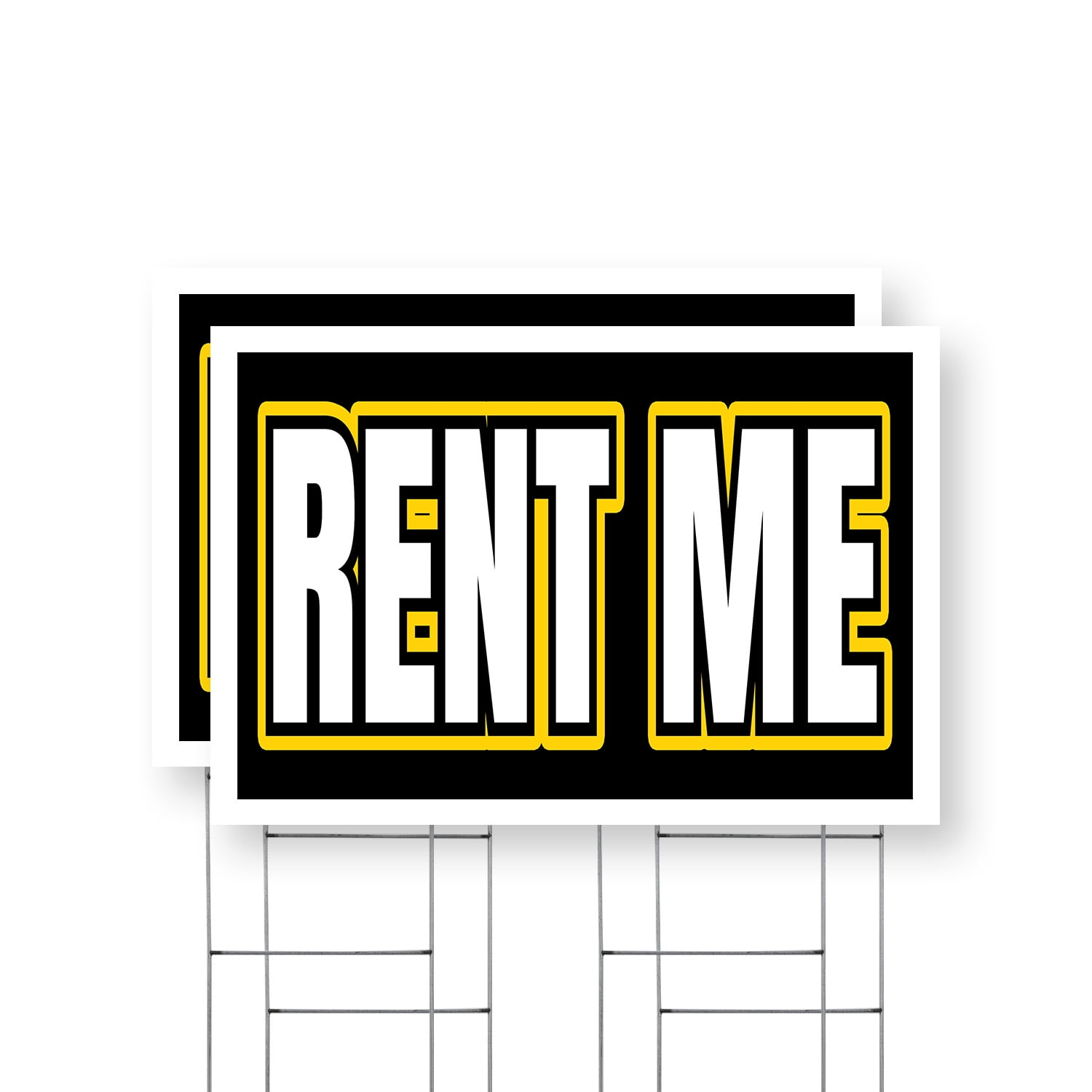 Rent Me Yard Sign 2 Pack of 24 Inch x 36 Inch Single Sided Weatherproof ...