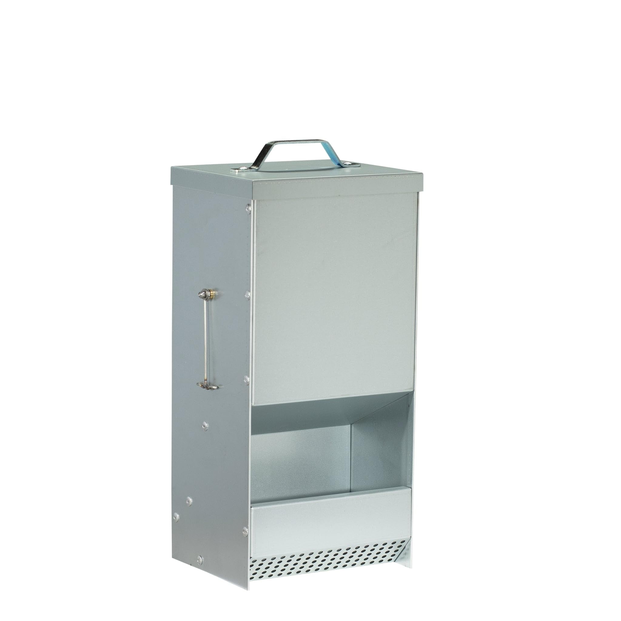 5 Pound Galvanized Metal Automatic Trough Feeder for Small Pets
