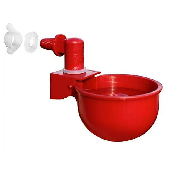 RentACoop Automatic Chicken Water Cup Waterer Kit for Poultry, Pack of 6