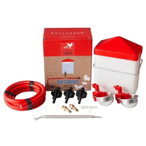 RentACoop DIY Sip Station Watering System Mini Kit Includes Tubing, Nozzles, Cups, and More