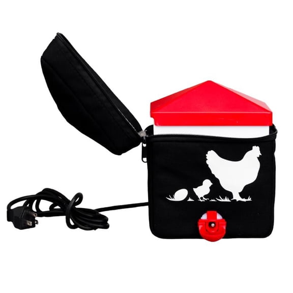 RentACoop Zero Chill Heated Drinker  64 oz All-in-One Poultry Waterer with Heater & Insulated Cover, Cold-Weather Tested to -10F, Cone Lid and Horizontal Nipple for Chickens & Small Flocks