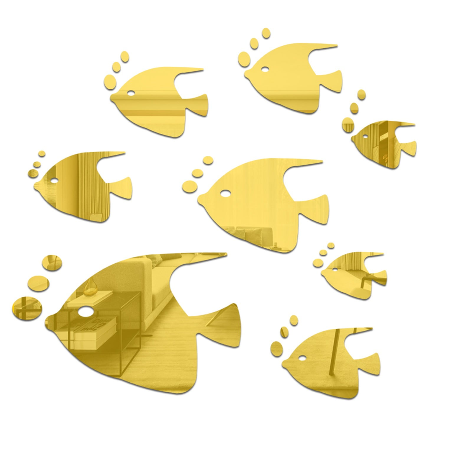 Renter Friendly Tile Peel And Stick Sea Animals Fishes Theme Waterproof