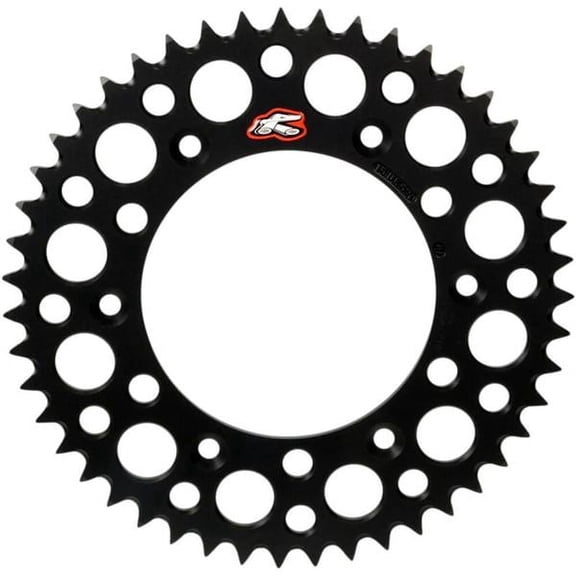 Renthal 1500-520-48GPBK Twinring Heavy Duty Rear Grooved Sprocket, Black - 48 Teeth