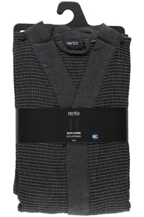Kenno, Bath Robe, Cotton/Polyester (US, Alpha, Large, Regular, Regular, Grey)