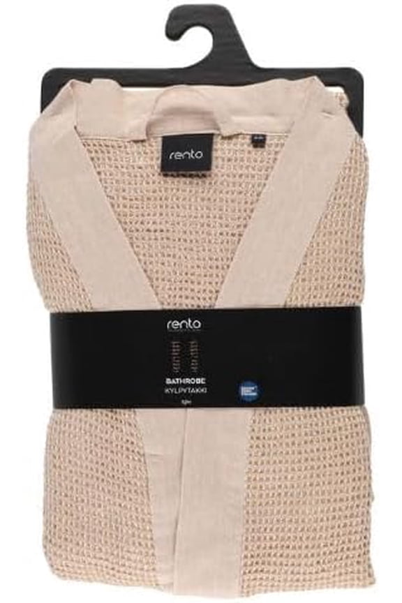 Kenno, Bath Robe, Cotton/Polyester (US, Alpha, Small, Regular, Regular, Beige)