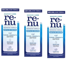 Renu Contact solution, Advanced Triple Disinfectant Formula 2 fl oz - 3 Pack