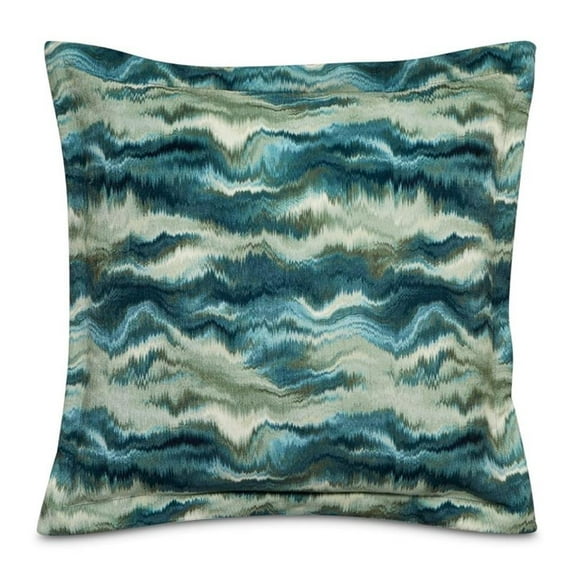 Renue Aurora 21" Square Velvet Accent Pillow in Teal Juniper (Set of 2)