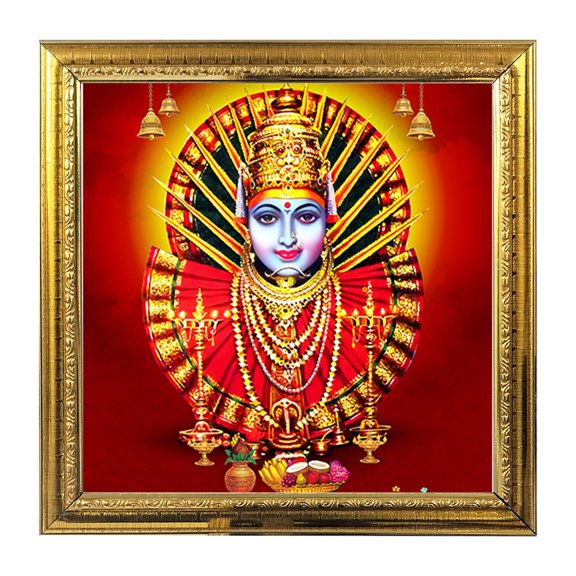 Renuka Yellamma Devi India God Idol Photo Frame for Pooja Hindu Bhagwan Devi Devta Photo Frame Wall Decor Puja Temple Photo Frame 5.4 in