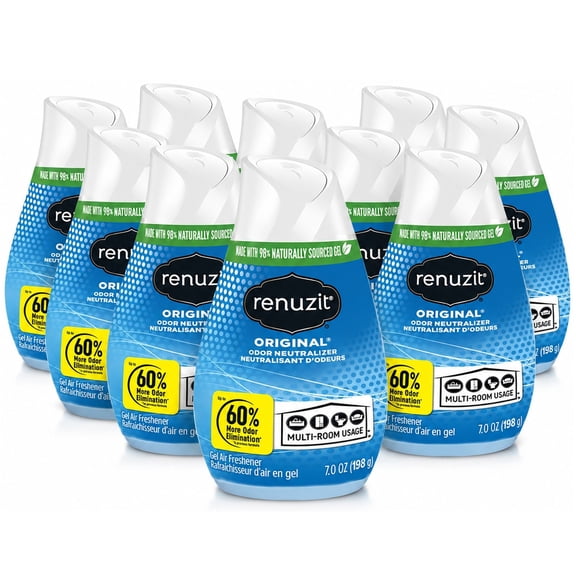 Renuzit: Gel Air Freshener Cone - Original, 12 Pack - Adjustable Neutralizer Fragrance, Home, Bathrooms, Closets, Small Spaces, Each Lasts Up to 3 wks