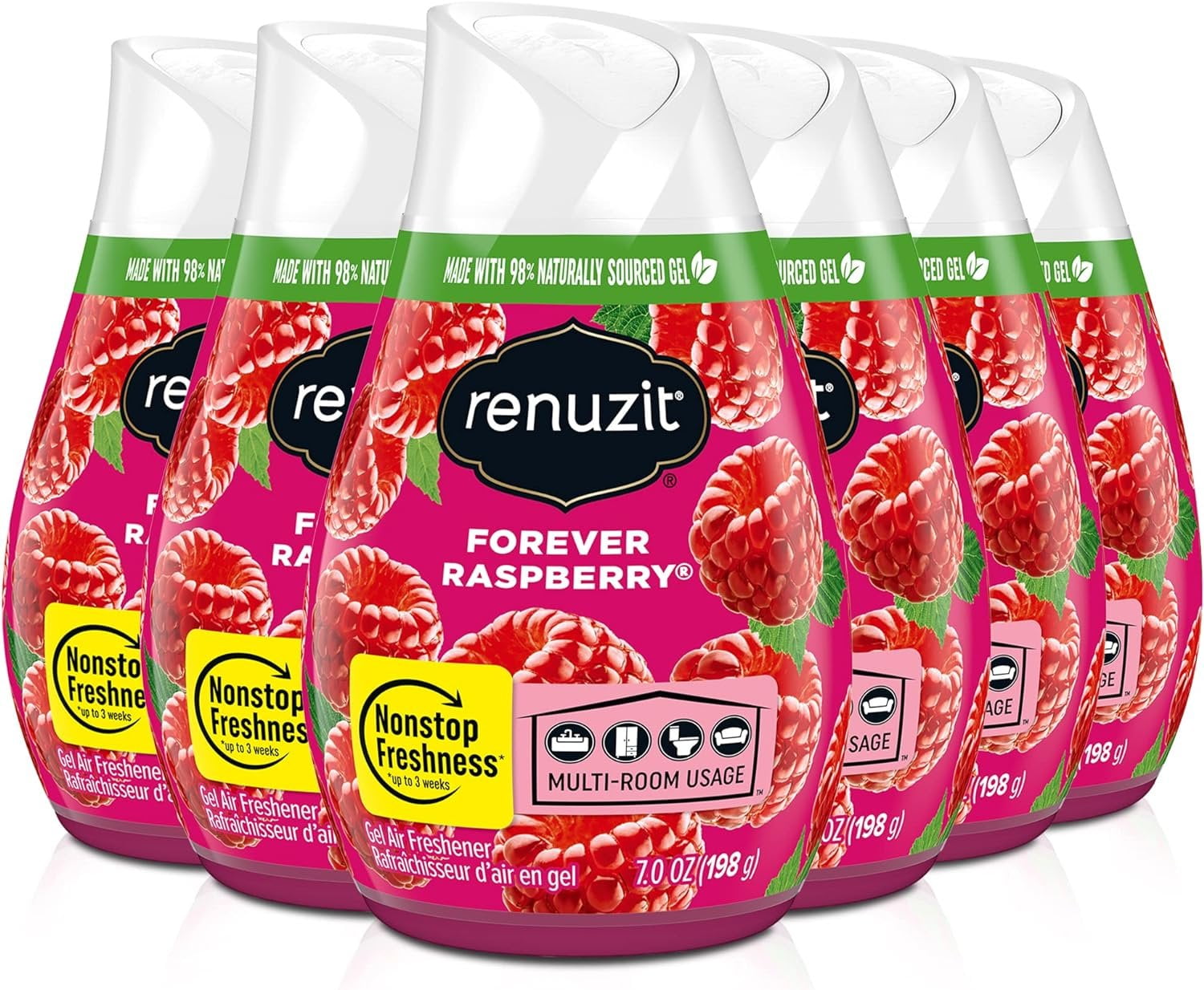 Renuzit Adjustable Air Freshener Gel, Forever Raspberry, 7 Ounces (6 Count)