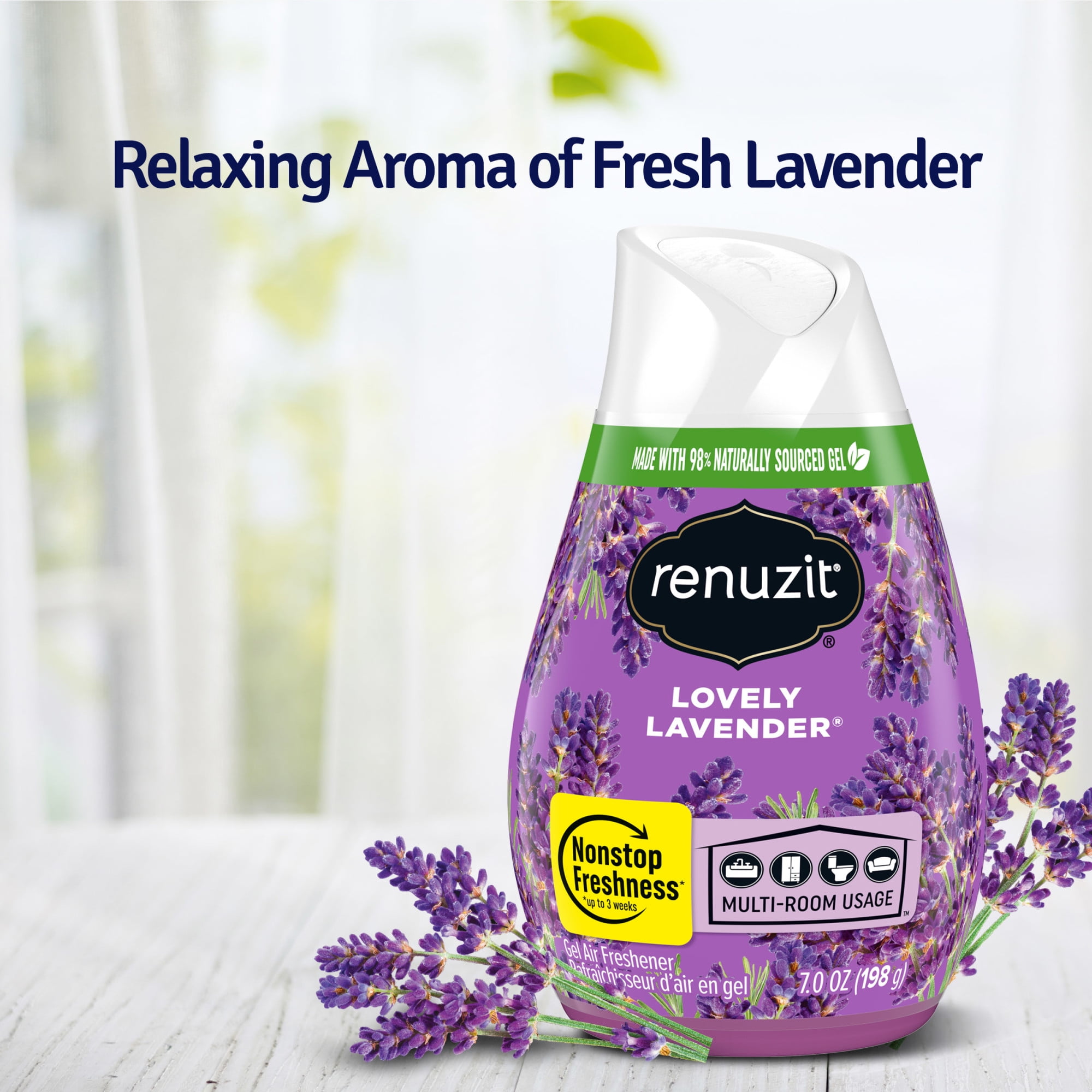 Renuzit Adjustable Gel Air Freshener, Lovely Lavender Scent, 7.0