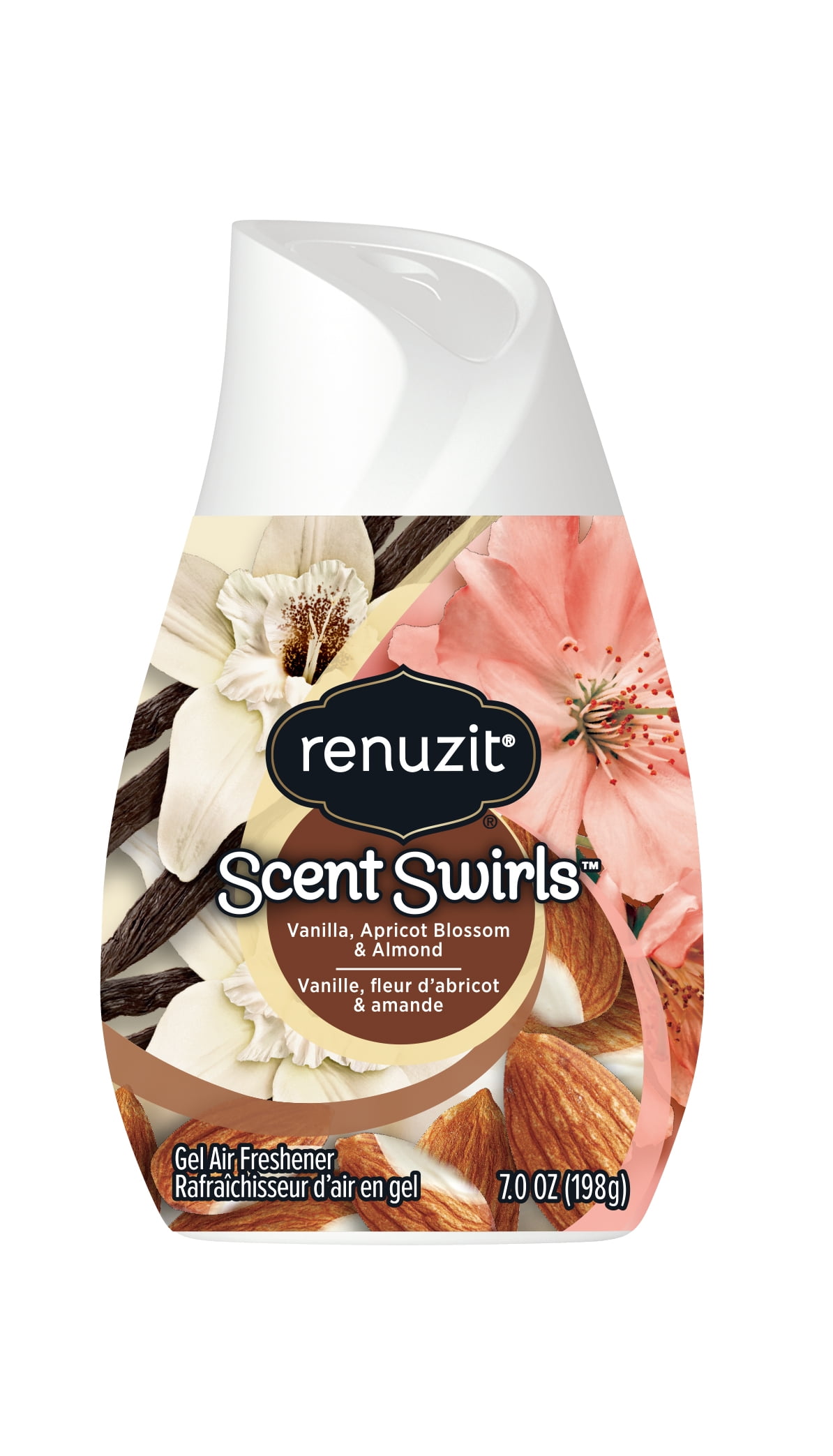 Renuzit Scent Swirl Gel Air Freshener, Vanilla, Apricot Blossom