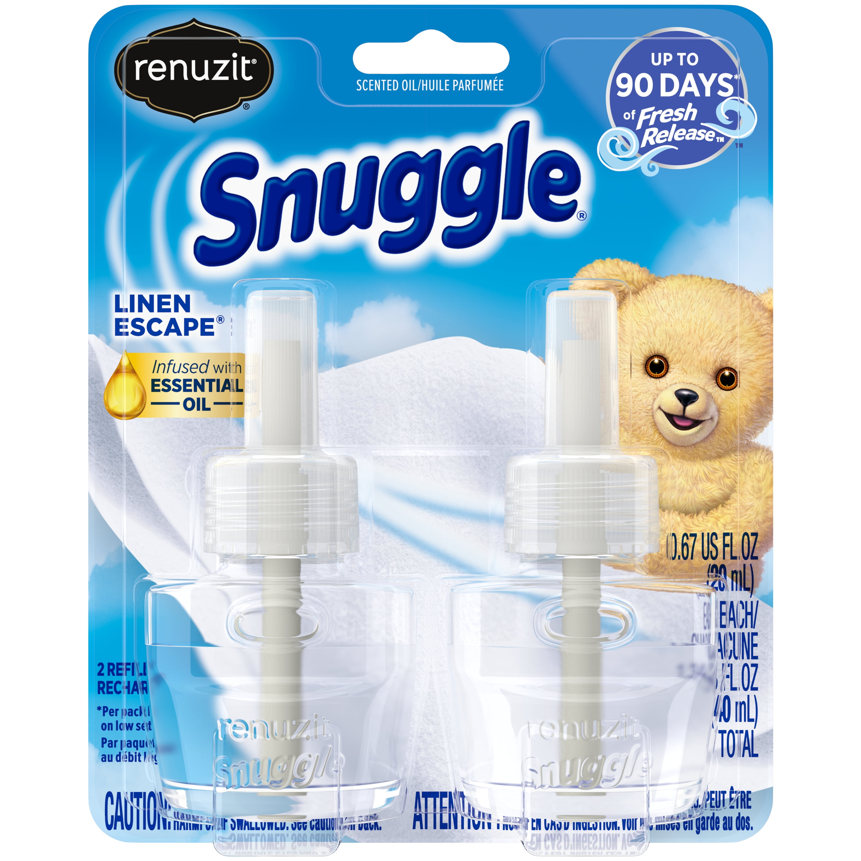 Renuzit Snuggle Scented Oil Refill for Plug In Air Fresheners, Linen ...