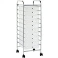 thumbnail image 1 of Renwick 10 Drawer Rolling Storage Cart Home Office Organizer Cart with Wheels, White, 1 of 10