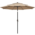 thumbnail image 1 of Renwick 10 Ft Outdoor Patio Parasol with Color-Changing LED Strip, Tan, 1 of 13