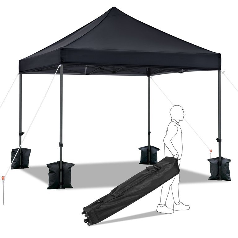 Renwick 10' x 10' Pop-up Black Square Gazebo with Waterproof