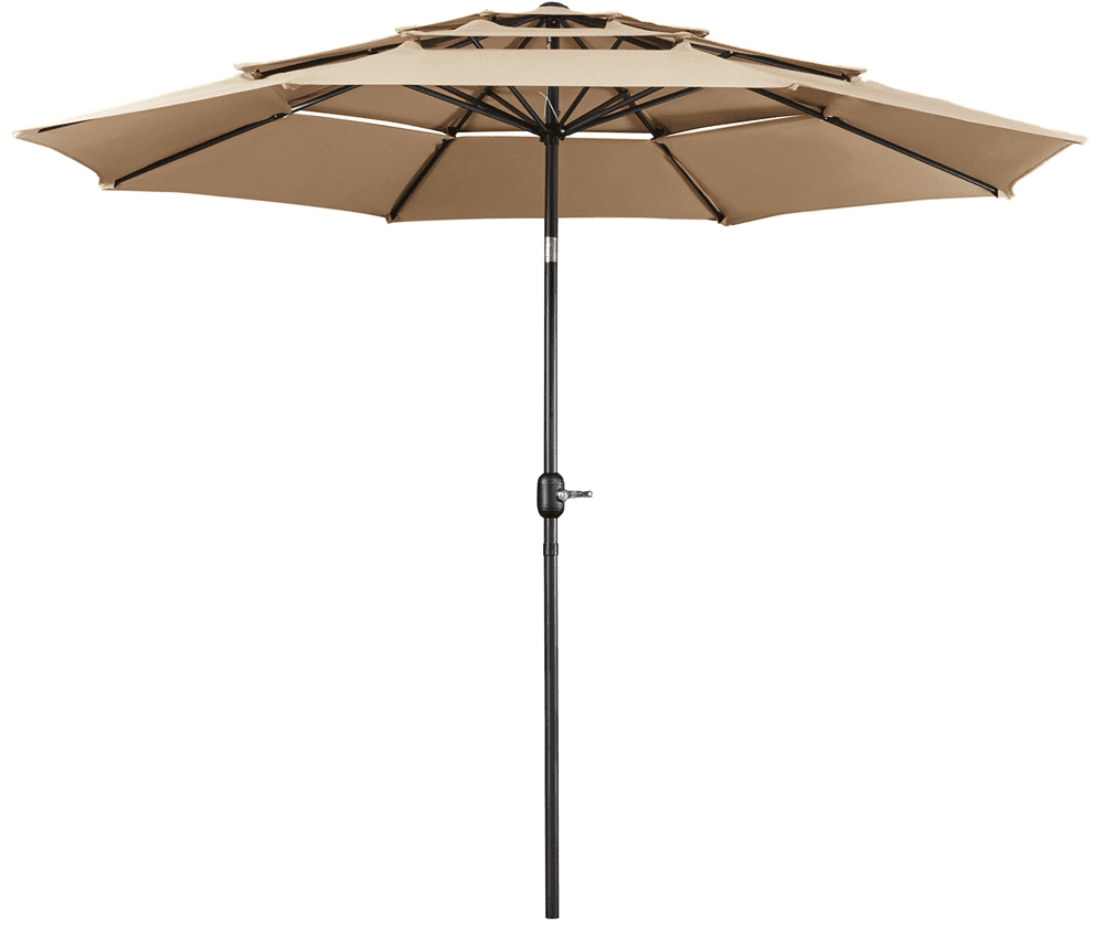 Renwick 10ft Outdoor Vented Table Umbrella with 8 Sturdy Ribs, Tan