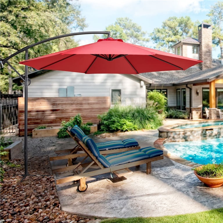 allen roth 10 ft square offset patio umbrella red Feet Umbrella/Dark Cool Stuff & Accessories Enjoy relaxing outdoors with this 10x6.5ft rectangle patio umbrella Allen Roth 11 Ft Aluminum